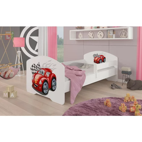 ADRK Furniture Otroška postelja Pepe grafika - 80x160 cm z ograjico