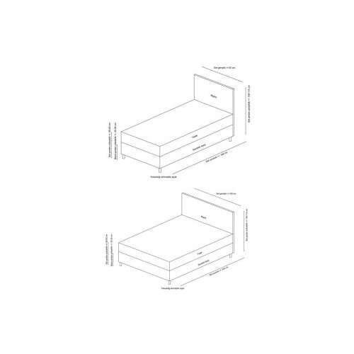 Hanah home Motya okvir kreveta, 140x110x200 cm, antracit Slike