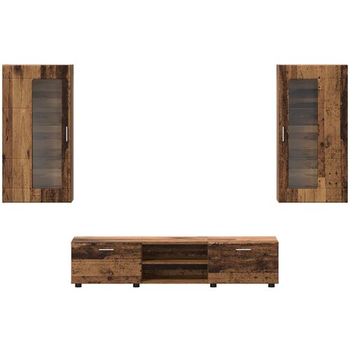  Set TV komoda Zidne FLORIN 3 pcs Staro drvo Konstruirano drvo Slike