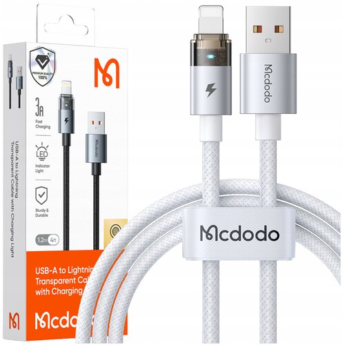 McDodo USB KABEL ZA HITRO POLNJENJE ZA IPHONE LIGHTNING PD 36W 1M LED BELA, (5000334618) Cene