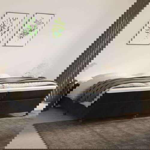  Za krevet s oprugama crni 200x200 cm bar&amp;scaron;unasti Slike