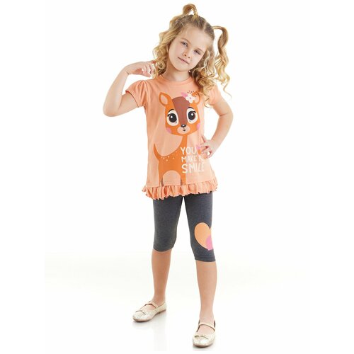 Denokids Baby Gazelle Girl's T-shirt Tights Set Slike