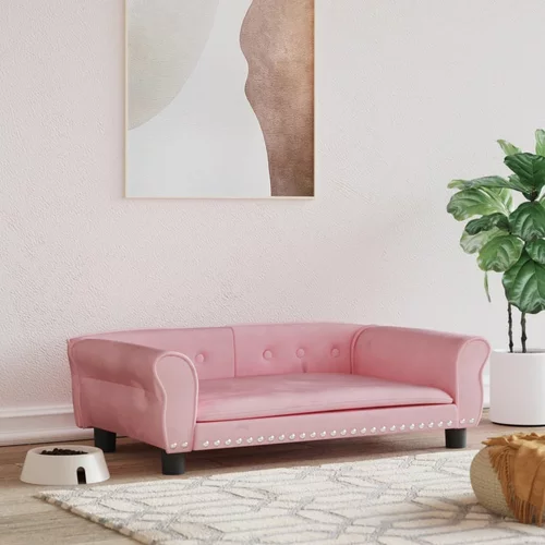  Krevet za pse ružičasti 95 x 55 x 30 cm baršunasti