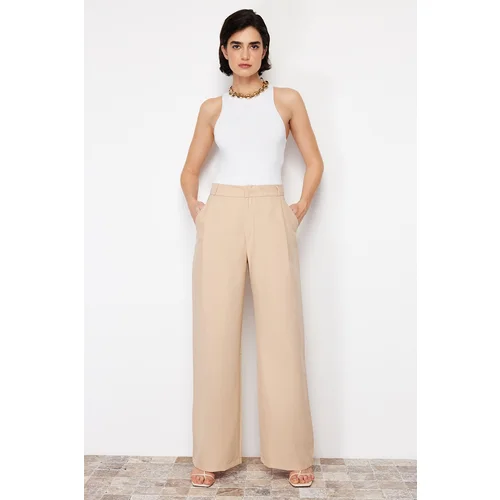 Trendyol Beige Wide Leg Woven Trousers