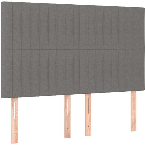  Krevet s oprugama i madracem tamnosivi 140x190 cm od tkanine Slike