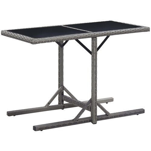 vidaXL Vrtna miza antracitna 110x53x72 cm steklo in poli ratan, (20580718) Cene