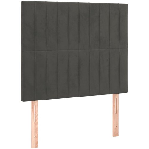 Maison Chic Posteljno vzglavje - Vzglavna omarica 2 kosa temno sivo 100x5x78/88 cm žamet, (22076983) Slike