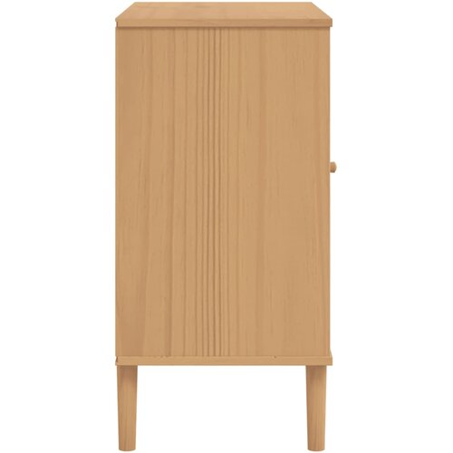  Komoda SENJA smeđa izgled ratana 80x40x80cm masivna borovina Slike