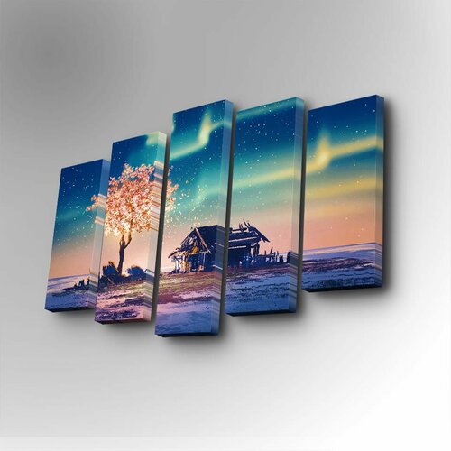 Wallity 5PUC-076 multicolor decorative canvas painting (5 pieces) Slike