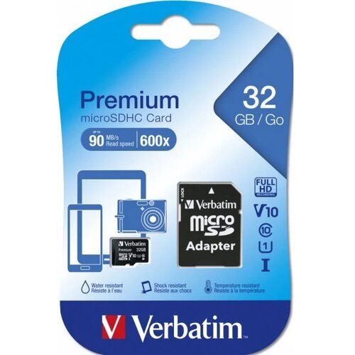 Verbatim microSD uključujući adapter (klasa 10) - 32 GB Slike