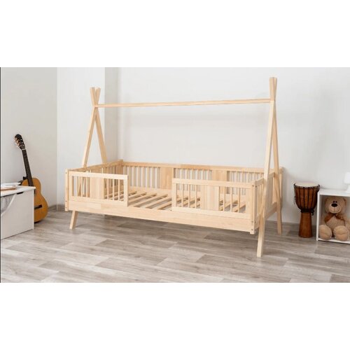 Molarem Home Drveni dječji krevet Luna Tipi - svijetlo drvo - 200x90 cm - Bez ladice Slike