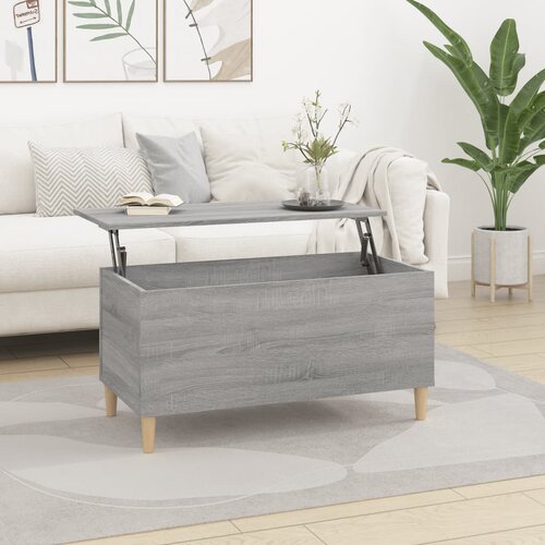 The Living Store Klubska mizica siva sonoma 90x44,5x45 cm inženirski les - Klubska Mizica, (21574417) Slike