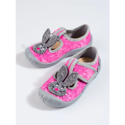 SHELOVET Slippers for a girl on velcro pink marbles