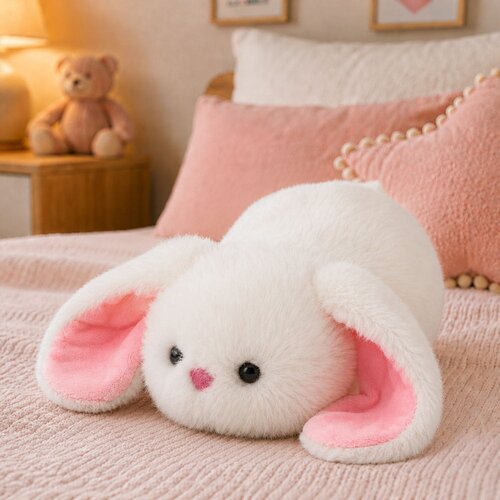  Plush Bunny Hare With Long Ears Plush Toy Cuddly Toy White 16 cm Slike