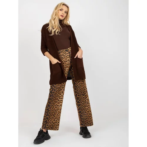 Fashion Hunters Dark brown loose cardigan with pockets from RUE PARIS