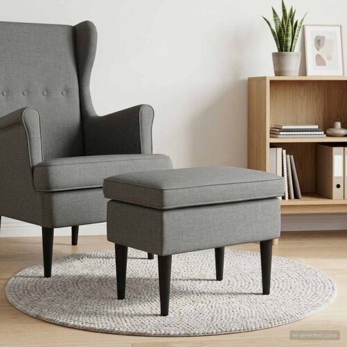  Stolica za noge Tamnosiva 55 x 35 x 41 cm Tkanina - Tamnosiva Slike