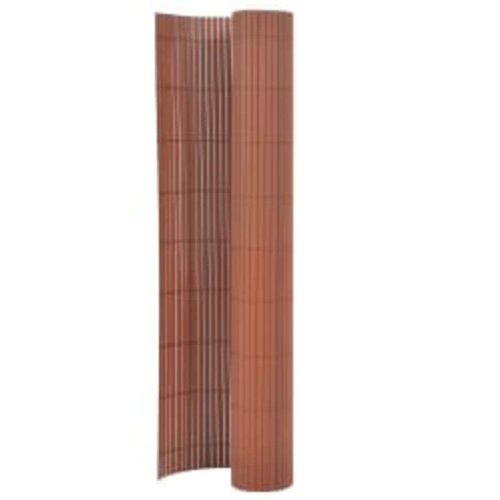Dvostrana vrtna ograda 110 x 500 cm smeđa Slike