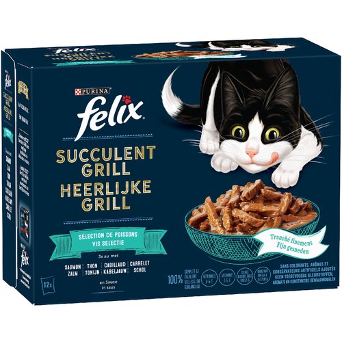 Felix &amp;quot;Tasty Shreds&amp;quot; vrečke 24 x 80 g - Me&amp;scaron;ana raznolikost iz vode (losos, polenovka, tuna, morska plo&amp;scaron;ča) Slike
