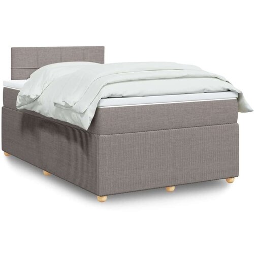 VidaXL Krevet s oprugama i madracem smeđesivi 120 x 190 cm od tkanine Slike