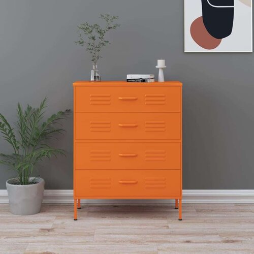 vidaXL Predalnik oranžna 80x35x101,5 cm jeklo Cene