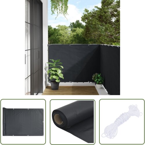  The Living Store Balkonsko platno antracitno 120x600 cm oksford blago - Balkonsko Platno, (21742567) Slike