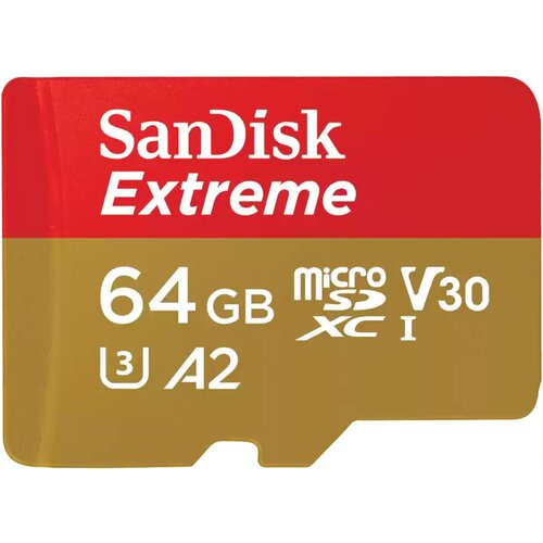 San Disk Extreme microSDXC 64GB + SD Adapter 170MB/s & 80MB/s A2 C10 V30 UHS-I U3 Cene