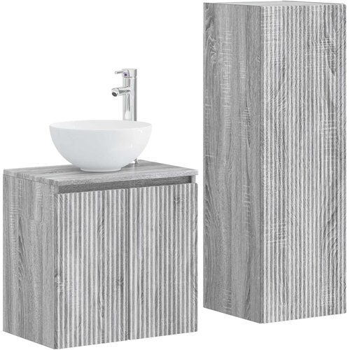  Set namje&amp;scaron;taja za kupaonicu 2 kom. Siva Sonoma 33 x 34.5 x 100 cm Slike