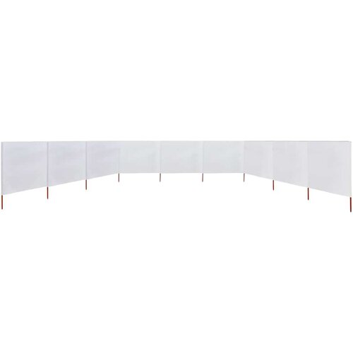  Vjetrobran s 9 panela od tkanine 1200 x 80 cm pje&amp;scaron;čano bijeli Slike