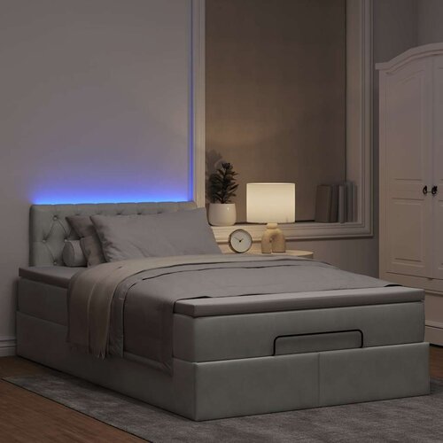 VidaXL Okvir za krevet s madraca svjetlosivi 120x190 cm bar&amp;scaron;unasti Slike