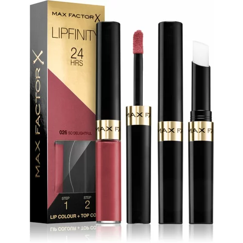 Max Factor Lipfinity 24HRS dolgoobstojna šminka z balzamom za nego ustnic 4,2 g odtenek 026 So Delightful za ženske