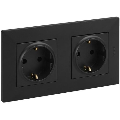 Legrand dvostruka kućna schuko utičnica 250V/16A niloe step crna Slike