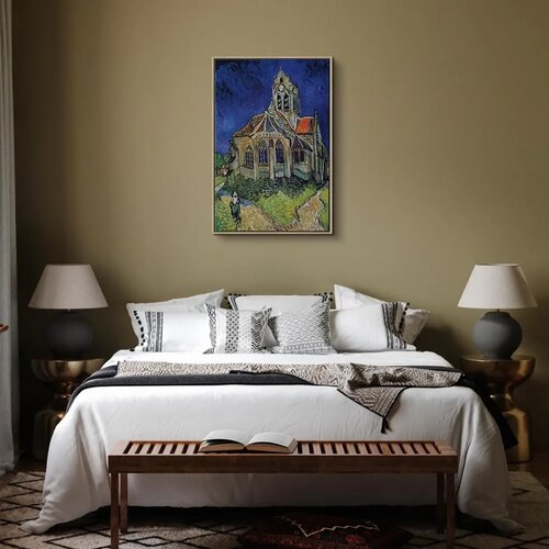  Slika - Vincent van Gogh &amp;ndash; Church at Auvers 80x120 U prirodnom drvenom okviru Slike