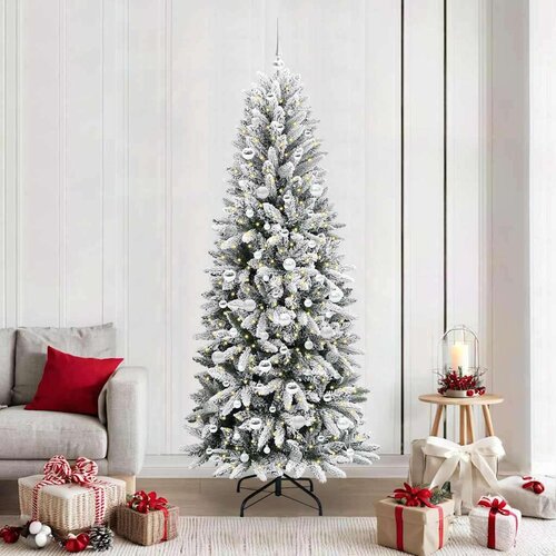 vidaXL Umjetno božićno drvce s stalakom Bijelo 78 x 78 x 210 cm Cijene