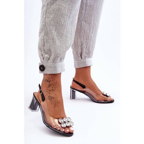 Kesi Transparent heel sandal black SBarski MR1037-43 Slike
