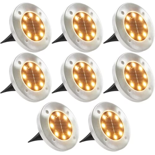 vidaXL Solarne talne svetilke 8 kosov LED toplo bela svetloba