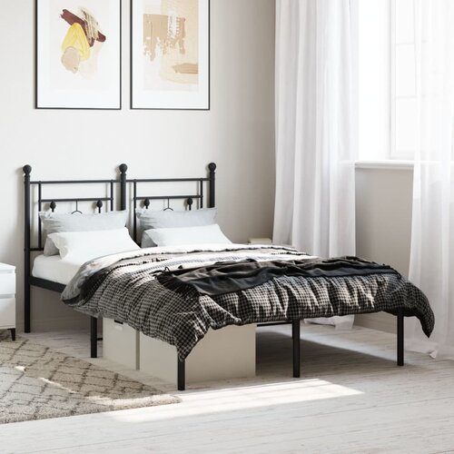 vidaXL Metalni okvir za krevet s uzglavljem crni 120x190 cm Cijene