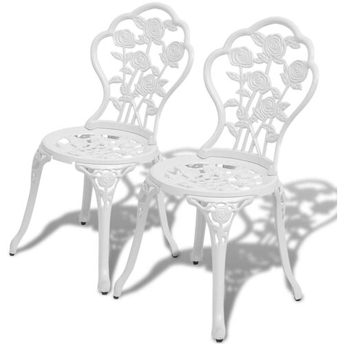  3-dijelni bistro set od lijevanog aluminija bijeli Slike