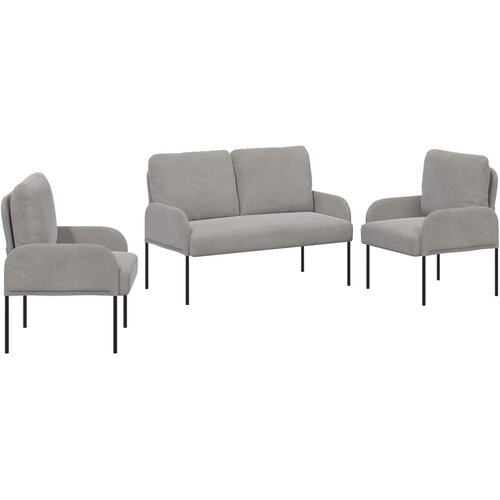 VidaXL Sedežne garniture 3 pcs Svetlo siva 115 x 56 x 80 cm Vezani les, (5000155159) Slike