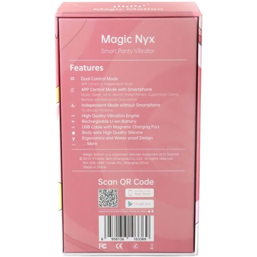Magic Motion Vibrator za v hlačke - Nyx, rdeč Slike