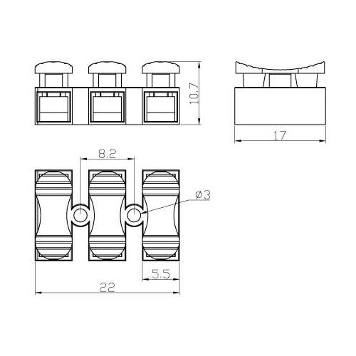 ELEMENTA d.o.o. Bezvijačna luster klemna 3P, 400V/5A, 0.2-1.5mm2 Slike