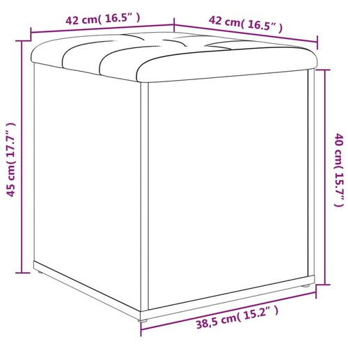  Klupa za cipele siva boja hrasta 42x42x45 cm konstruirano drvo Slike