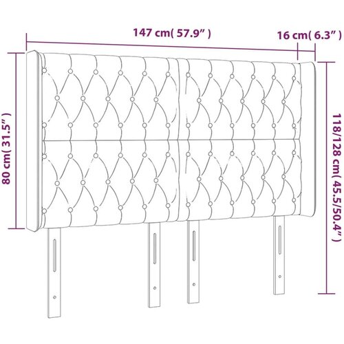  Uzglavlje crno 147x16x118/128 cm bar&amp;scaron;unasto Slike
