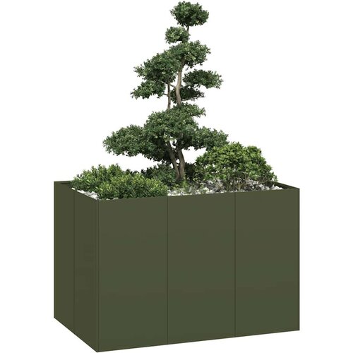 VidaXL Sadilica maslinastozelena 120x80x80 cm od čelika Slike