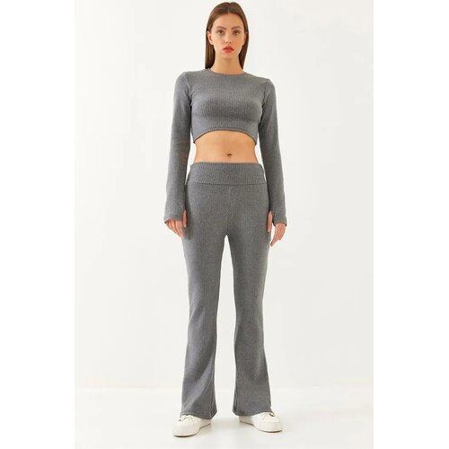 Bianco Lucci Ženski komplet top i pantalone 60251909, Sivi Cene