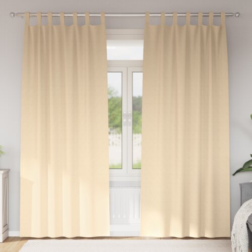 vidaXL Zavese z zavesami 2 pcs krema 260 x 140 cm Poliester Cene