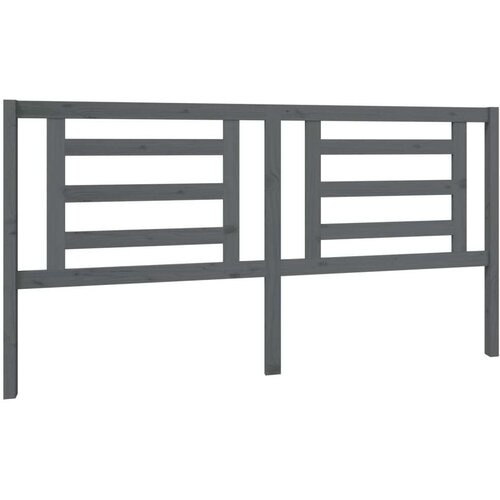  Uzglavlje za krevet sivo 186 x 4 x 100 cm od masivne borovine Slike