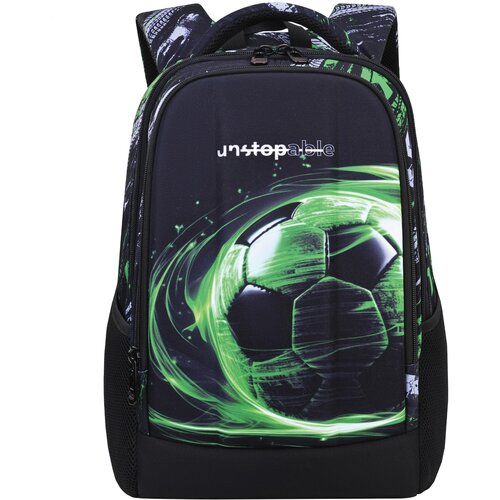 Scool ranac sa ojačanim leđima green football SC2954, 40x29x14cm, crno-zeleni Slike