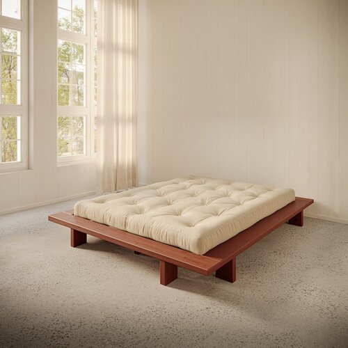 Karup Design Bračni krevet od masivnog bora bez uzglavlja s podnicom 160x200 cm boje terakote Japan &amp;ndash; Slike