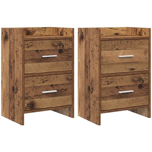 VidaXL Noćni ormarići 2 pcs Staro drvo 40 x 30 x 60 cm Slike