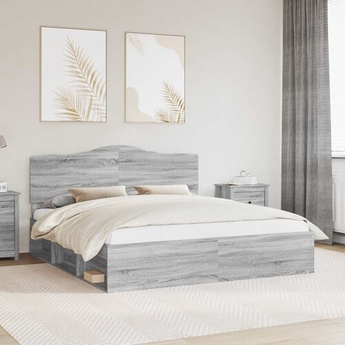  Krevetna konstrukcija s uzglavljem Siva Sonoma 180 x 200 cm Cijene